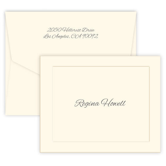 Columbia Folded Note Cards - Raised Ink
